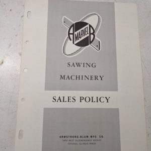 Marvel Sawing Machinery Sales Policy Brochure Dealer Book