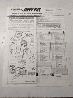 Jiffy Kit Service Instruction Carburetor Part View Rochester 2G 2Gc 2Gv