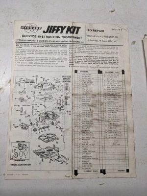 Jiffy Kit Service Instruction Carburetor Part View Rochester 4Mv Mc 4 Barrel