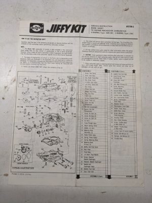 Jiffy Kit Service Instruction Carburetor Part View Rochester 4Mv Mc 2Mc
