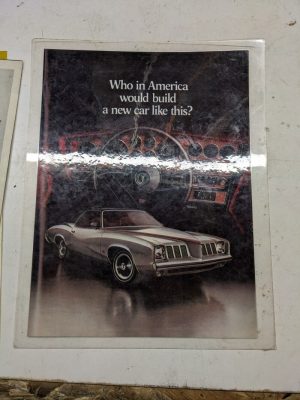 Vintage Pontiac Grand Am Autombile Car Silver Wide-Track Gm Ad Laminated Print