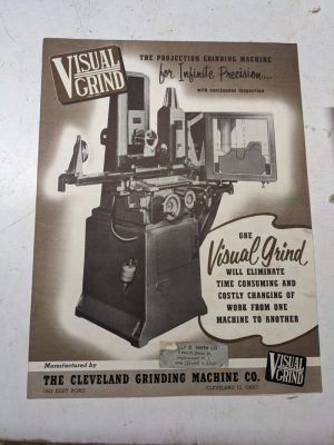 Cleveland Grinding Machine Visual Grind Sales Brochure Advertising Vintage