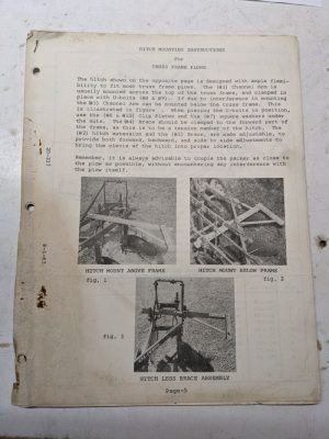 Hitch Mounting Instructions Truss, Round & Rectangular Frame Plows 2D-237 1963