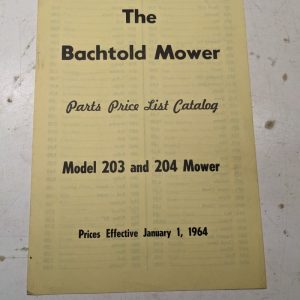 Bachtold Mower Parts Price List Catalog Model 203 204 Lawn Care 1964
