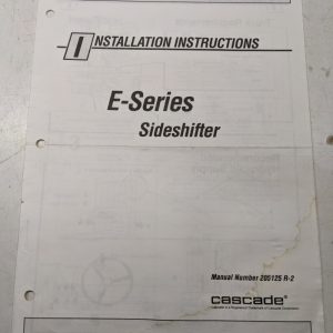 Cascade Forklift Attachment Installation Instruction Manual E-Series Sideshifter