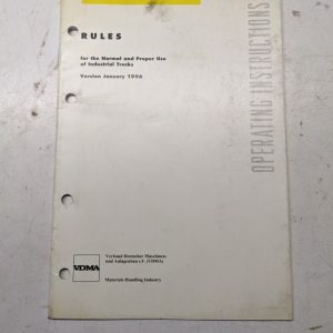 Vdma Rules For The Normal And Proper Use Of Industrial Trucks 1996