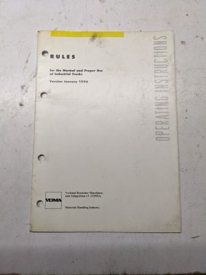 Vdma Rules For The Normal And Proper Use Of Industrial Trucks 1996