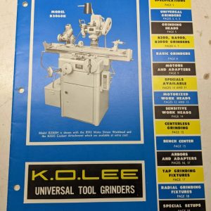 K O Lee Grinder Product Book Sales Brochure Catalog 1974 Machine Manual