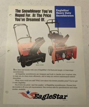 Eaglestar Snow Blower 3/20M 8/24M Sales Brochure 1994