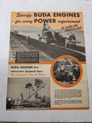 Buda Engines Sales Brochure Construction Equipment 1947 Sales Advertisment