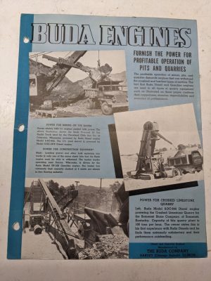 Buda Engines Sales Brochure 1947 Pits & Quarries Operation Advertisment