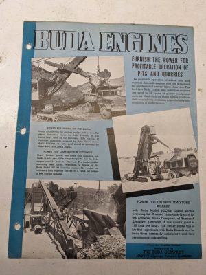 Buda Engines Sales Brochure 1947 Pits & Quarries Operation Power Advertisment