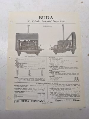 Buda Industrial Gasoline Power Unit Specifications Sales Engine Hb-326