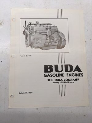 Buda Industrial Gasoline Power Unit Specifications Sales Engine Hp-326 1948