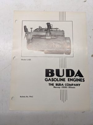 Buda Industrial Gasoline Power Unit Specifications Sales Engine L-525 1948