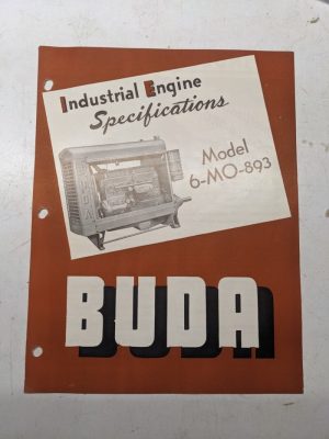 Buda Industrial Gasoline Power Unit Specifications Sales Engine 6-Mo-893 1947