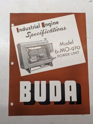 Buda Industrial Gasoline Power Unit Specifications Sales Engine 6-Mo-970 1948