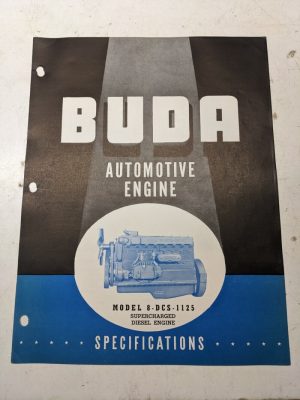 Buda Supercharged Diesel Specifications Sales Engine 8-Dcs-1125 1948 Ad