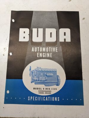 Buda Supercharged Diesel Specifications Sales Engine 8-Dcs-1125 1948 1287A
