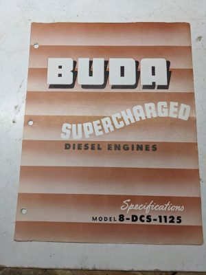 Buda Supercharged Diesel Specifications Sales Engine 8-Dcs-1125 1948 1288