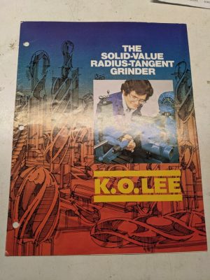 K.O. Lee Sales Brochure Features Specs Solid Value Radius Tangent Grinder