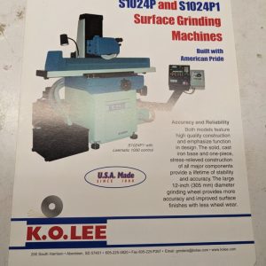 K.O. Lee Sales Brochure Features Specs S1024P S1024P1 1998 Grinding Machine