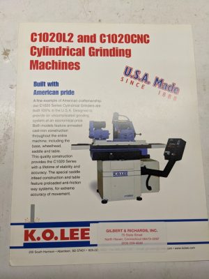 K.O. Lee Sales Brochure Features Specs Grinding Machine C1020L2 C1020Cnc 1997