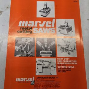 Marvel Metal Cutting Saws Production Sales Brochure Catalog Cc20 1993