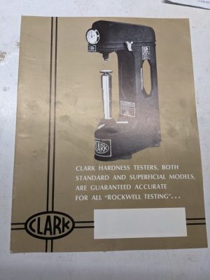 Clark Hardness Testers Rockwell Brochure Catalog Operations & Specs Guide