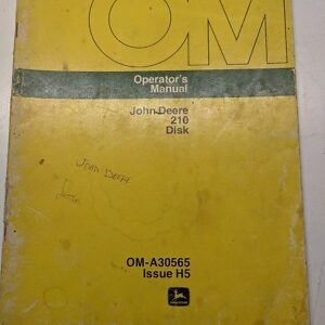 Jd John Deere Operators Manual Oem 210 Disk Om-A30565 H5