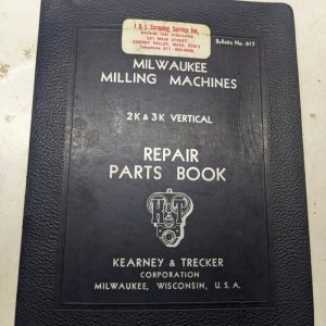 Kearney & Trecker Milwaukee Repair Parts List Book Manual 2K 3K Milling Machine