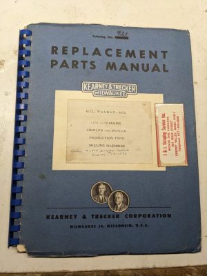 Kearney & Trecker Milwaukee Repair Parts List Book Manual Simplex Duplex Milling