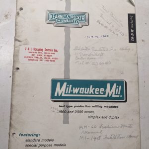 Kearney & Trecker Milwaukee Sales Brochure Milling Machine 1500 2000 Simplex