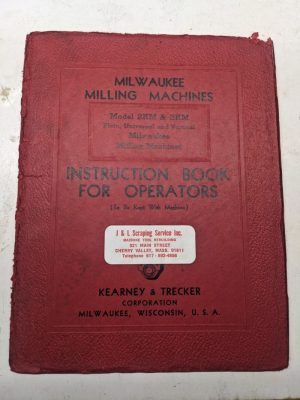Kearney & Trecker Milwaukee Instruction Manual 2Km 3Km Milling Machine Operator