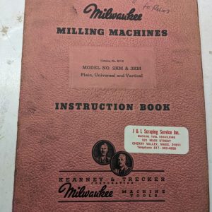 Kearney & Trecker Milwaukee Instruction Manual Ec10 2Km 3Km Milling Machine Book