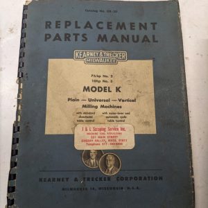 Kearney Trecker Milwaukee Repair Parts List Book Manual Kr-20 Model K Vmc #2 #3