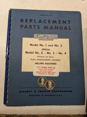 Kearney Trecker Milwaukee Parts List Book Manual 43 Model #1 2 Special 2 3 4
