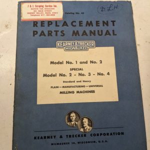 Kearney Trecker Milwaukee Parts List Book Manual 43 Model #1 2 Special #2 #3 #4