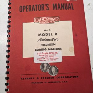 Kearney Trecker Milwaukee Operation Manual Model B #2 Boring Machine Bac-12