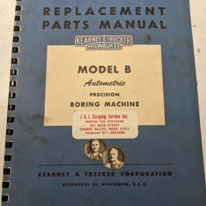 Kearney Trecker Milwaukee Repair Parts List Book Manual Model B Boring Machine