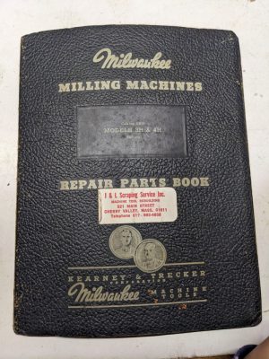 Kearney Trecker Milwaukee Repair Parts List Book Manual #Hr16 Model 3H 4H Mill