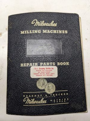 Kearney Trecker Milwaukee Repair Parts List Book Manual #Hr15 Model 3H 4H Mill