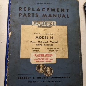 Kearney Trecker Milwaukee Repair Parts List Book Manual # Hr-25 Model H #3 4 Vmc