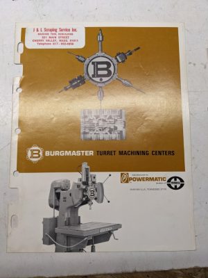 Burgmaster Turret Machining Centers Sales Brochure Catalog Specifications