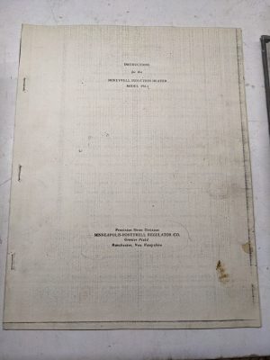 Honeywell Instruction Manual Induction Heater Model Pm-1 Marion Photocopy