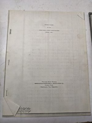Honeywell Instruction Operation Manual Induction Heater Model Pm-1 Marion Copy