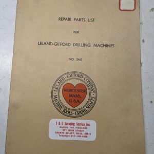 Leland Gifford Drilling Machine Repair Parts List Book Manual #3Ms Shop Service