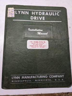 Lynn Hydraulic Drive Instruction Manual Operation Installation Machine