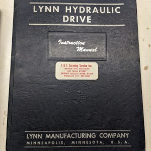 Lynn Hydraulic Drive Instruction Manual Operation Parts List Book 1955 Machine