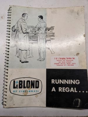 Leblond Lathes Instruction Manual Parts List Book Catalog 1951 Regal Machine